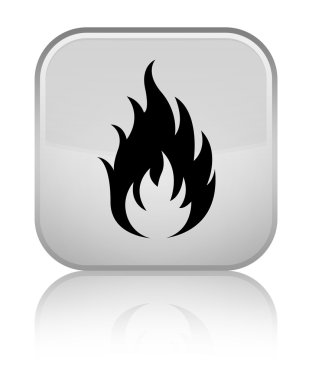 Yangın kutsal kişilerin resmi parlak beyaz kare düğme