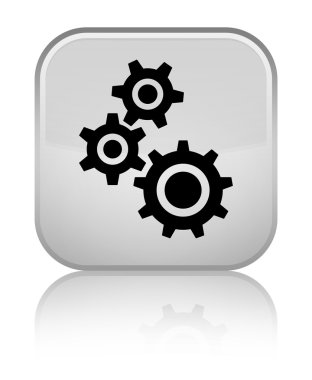 Gears'ın kutsal kişilerin resmi parlak beyaz kare düğme