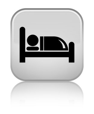 Otel yatak kutsal kişilerin resmi parlak beyaz kare düğme