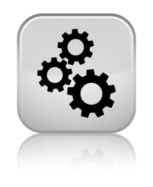 Gears'ın kutsal kişilerin resmi parlak beyaz kare düğme