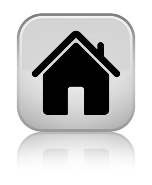 Ev simgesini parlak beyaz kare düğme