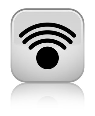 WiFi kutsal kişilerin resmi parlak beyaz kare düğme