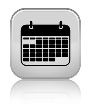 Takvim simgesi parlak beyaz kare düğme
