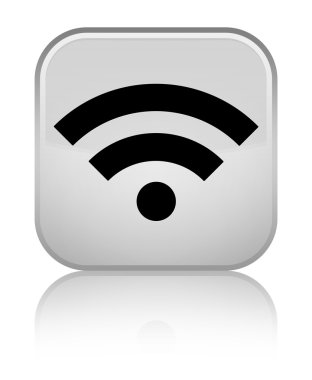 WiFi kutsal kişilerin resmi parlak beyaz kare düğme