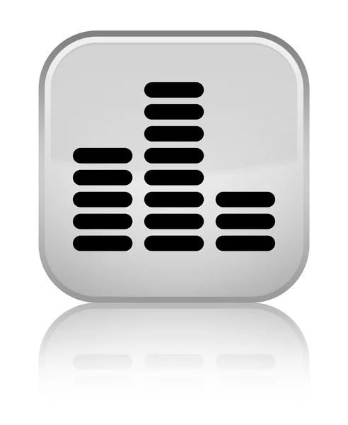 Icono del ecualizador botón cuadrado blanco brillante —  Fotos de Stock
