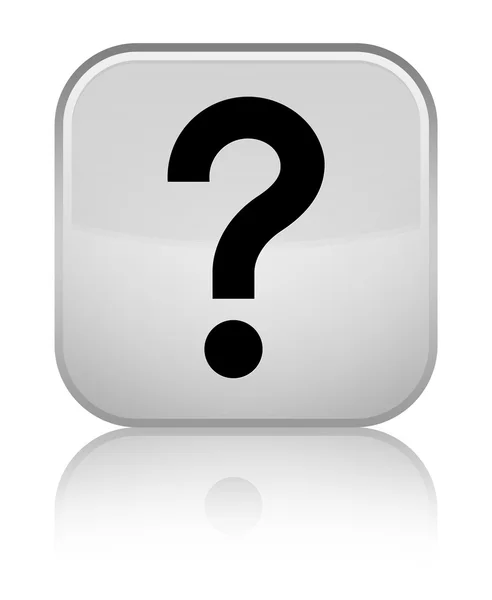 Question mark icon shiny white square button — Stock Photo, Image