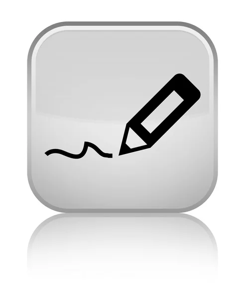 Zarejestruj się ikony błyszczący biały przycisk kwadratowy — Zdjęcie stockowe