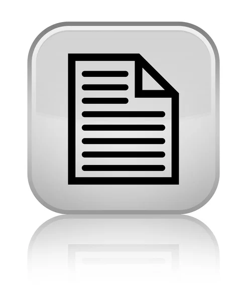 Иконка страницы документа блестящая белая квадратная кнопка — стоковое фото