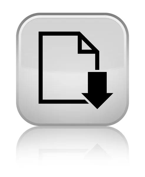 다운로드 문서 아이콘 빛나는 흰색 사각형 버튼 — 스톡 사진