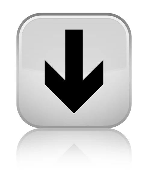 Stáhnout ikonu lesklé bílé čtvercové tlačítko šipkou — Stock fotografie