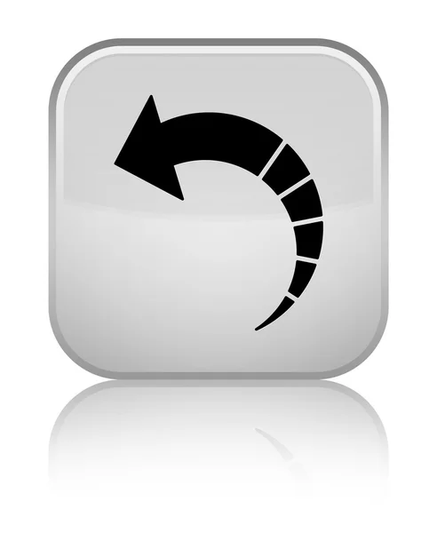 Icono de flecha trasera botón cuadrado blanco brillante — Foto de Stock