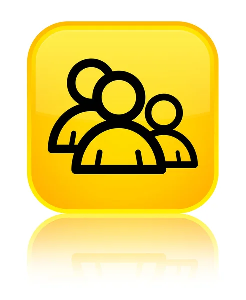 Gruppo icona giallo lucido pulsante quadrato — Foto Stock