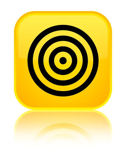 Pictogram glanzend gele vierkante doelknop — Stockfoto