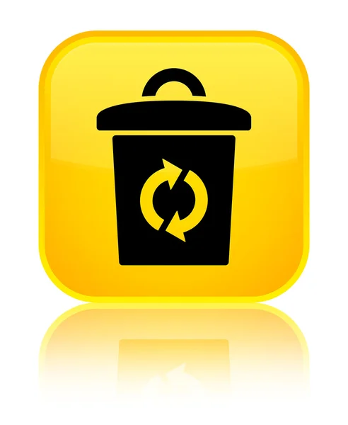 Trash icon shiny yellow square button — Stock Photo, Image