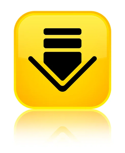 Download icon shiny yellow square button — Stock Photo, Image