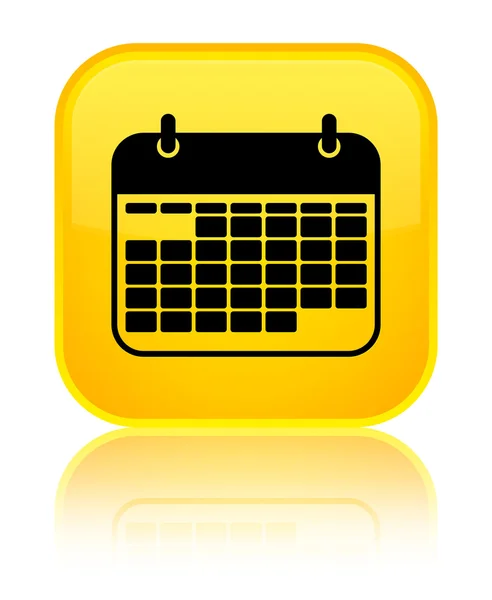 Ημερολόγιο εικονίδιο λαμπερό κίτρινο τετράγωνο κουμπί — Φωτογραφία Αρχείου