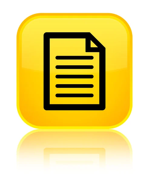 Page icon shiny yellow square button — Stock Photo, Image