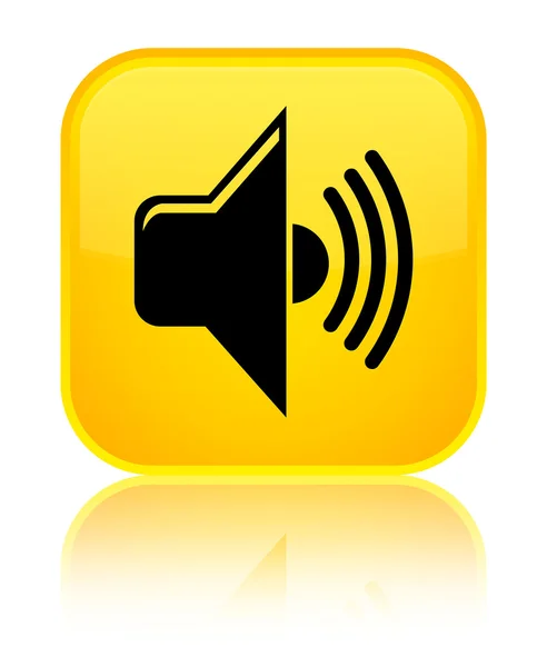 Volume icon shiny yellow square button — Stock Photo, Image