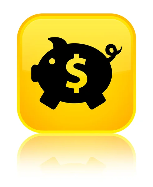 Spargris (dollartecken) ikonen glänsande gula fyrkantiga knappen — Stockfoto
