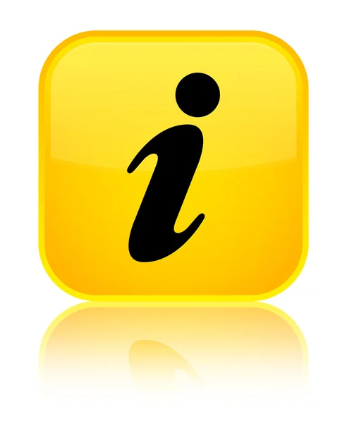 Info icona giallo lucido pulsante quadrato — Foto Stock