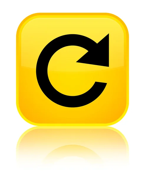 Поверните значок желтой квадратной кнопкой — стоковое фото