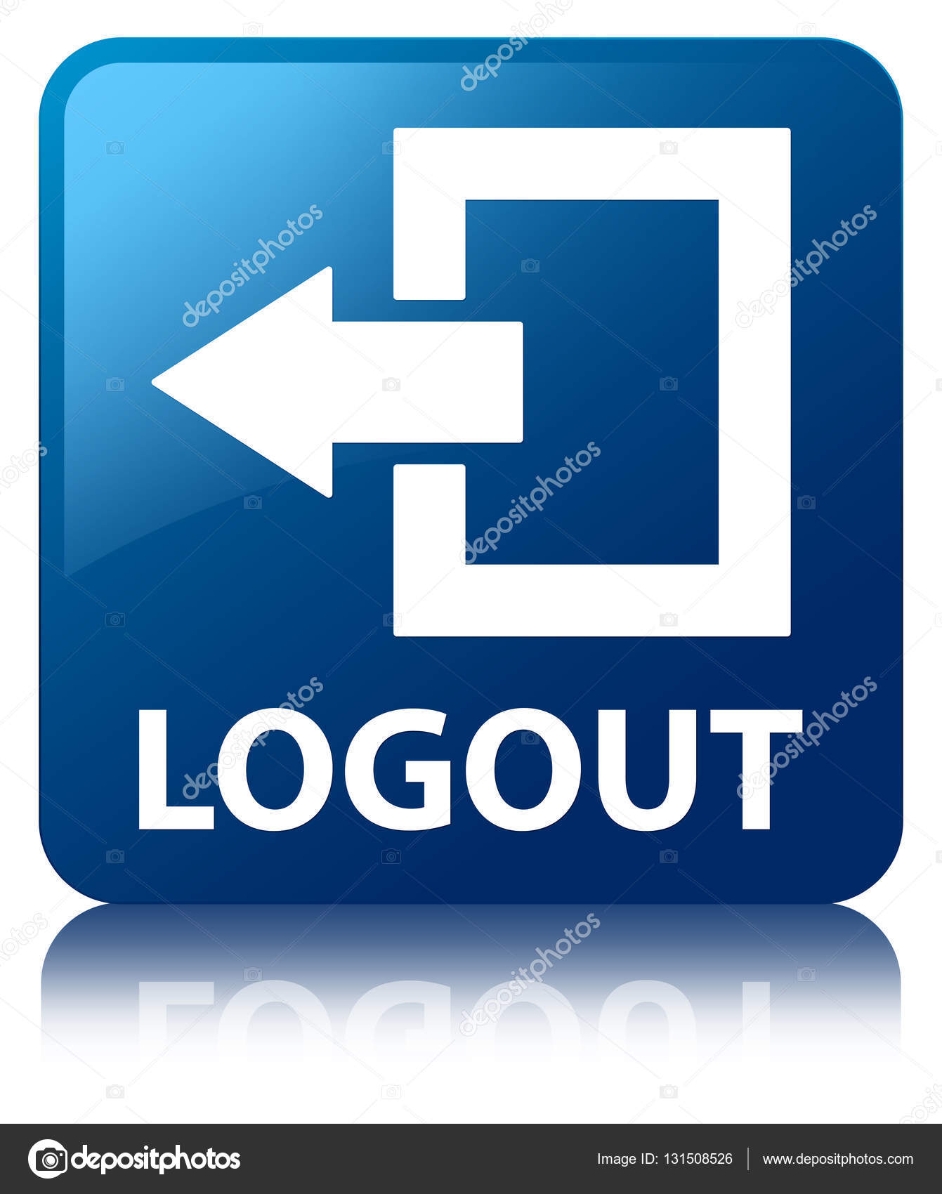 로그 아웃 파란색 사각형 버튼 — 스톡 사진 © FR_Design #131508526