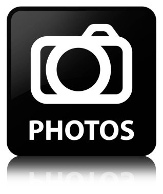 Fotoğraflar (kamera simgesi) siyah kare düğme