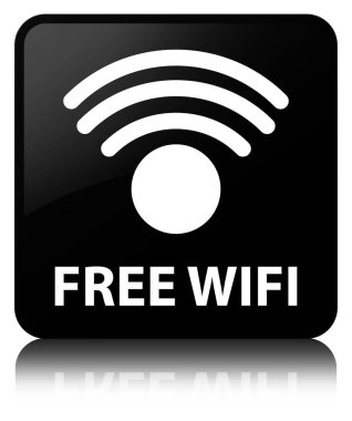 Ücretsiz Wi-Fi siyah kare düğme