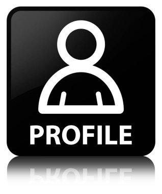 Profil (üye simgesi) siyah kare düğme
