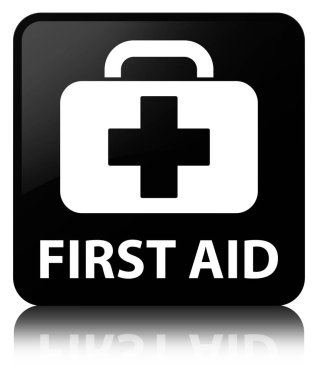 İlk yardım siyah kare düğme