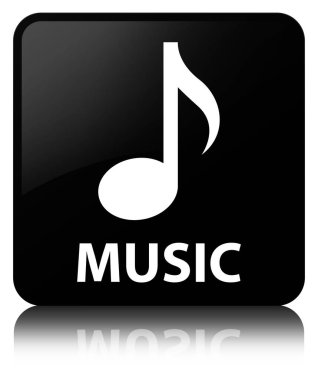 Müzik siyah kare düğme
