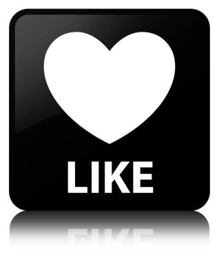 (Kalp simgesi) black gibi kare düğme