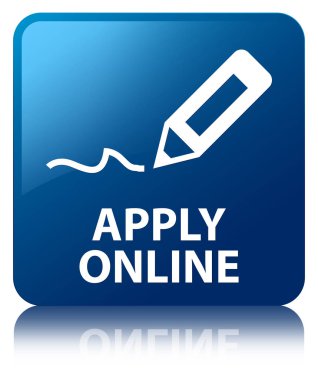 Online başvuru (kalem simgesi edit) mavi kare düğme