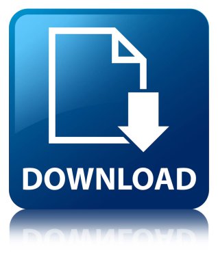 Download (Belge simgesi) mavi kare düğme