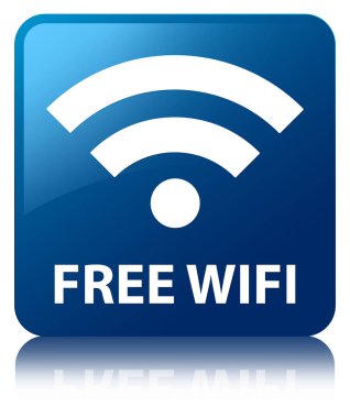 Ücretsiz Wi-Fi mavi kare düğme