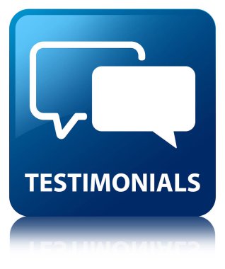 Referansları mavi kare düğme