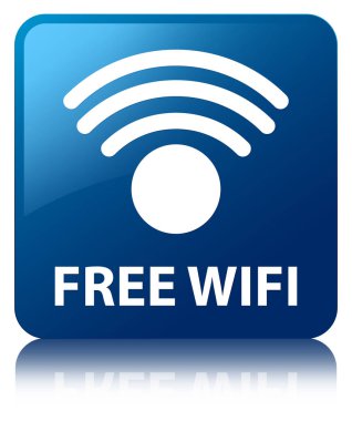 Ücretsiz Wi-Fi mavi kare düğme