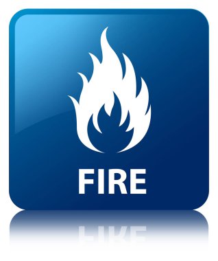 Yangın mavi kare düğme