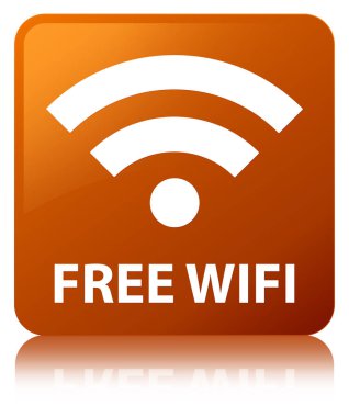 Ücretsiz Wi-Fi kahverengi kare düğme