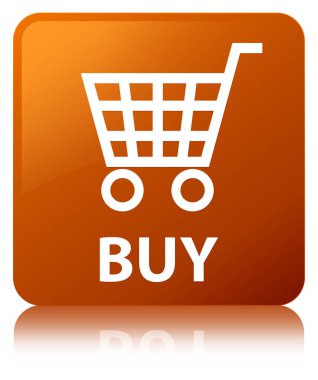 Kahverengi kare düğme satın