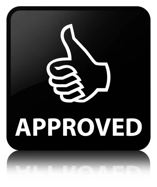 Approved (thumbs up icon) black square button