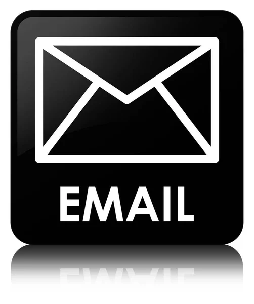 Email pulsante quadrato nero — Foto Stock