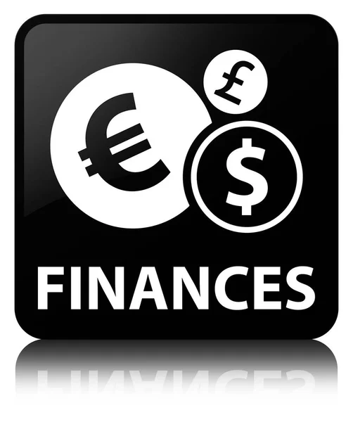 Čtvercové tlačítko finance (symbol) Černá — Stock fotografie