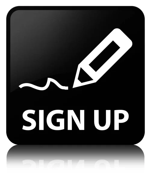 Sign up black square button — Stock Photo, Image