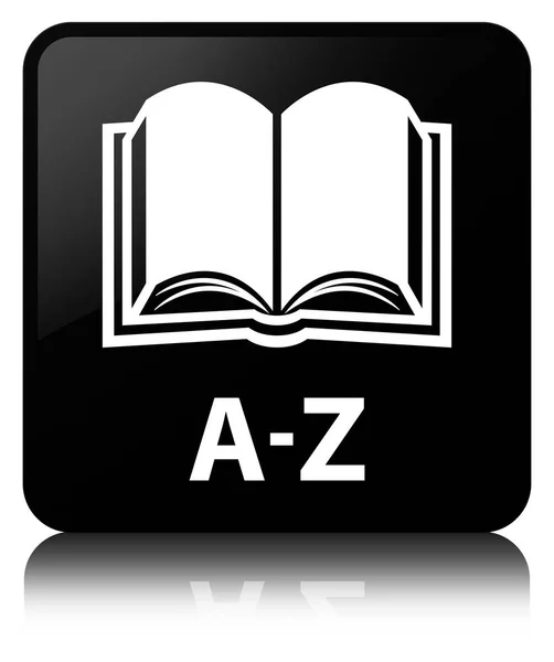 A-Z （书图标） 黑色方形按钮 — 图库照片