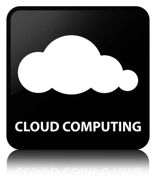 Cloud Computing schwarzer quadratischer Knopf — Stockfoto
