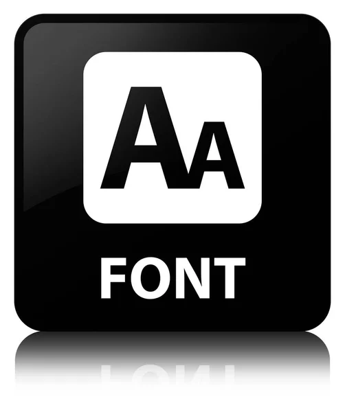 Font svart fyrkantig knapp — Stockfoto