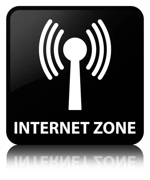 Zona de Internet (rede wlan) botão quadrado preto — Fotografia de Stock