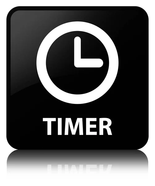 Timer botão quadrado preto — Fotografia de Stock