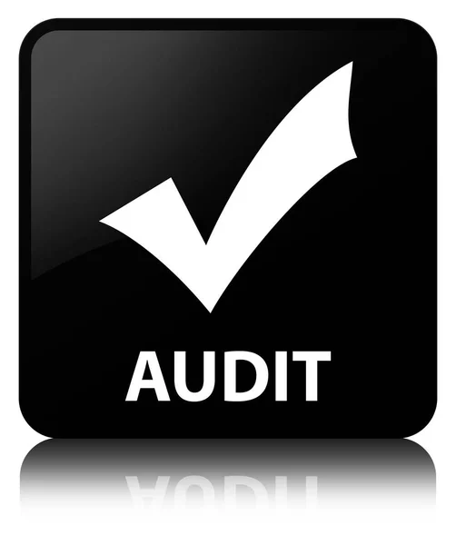 Auditoria (validar ícone) botão quadrado preto — Fotografia de Stock